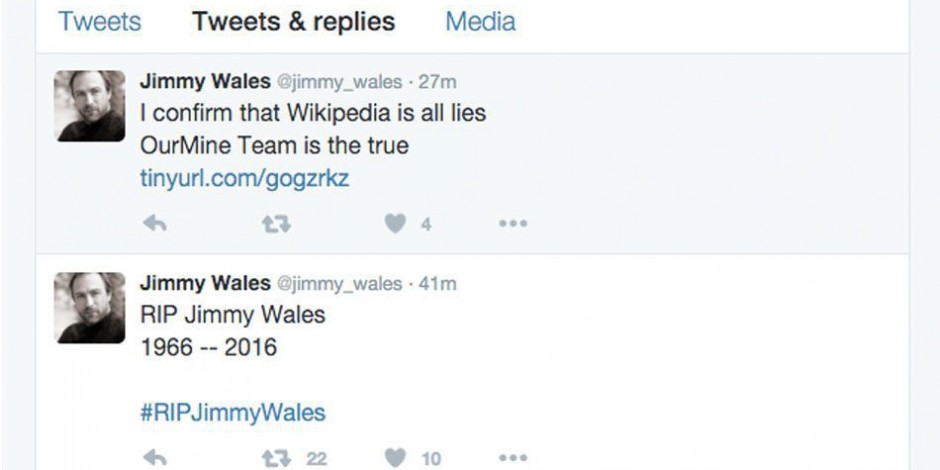 Hacking group OurMine strikes next victim taking over Wikipedia co-founder Jimmy Wales’ Twitter account