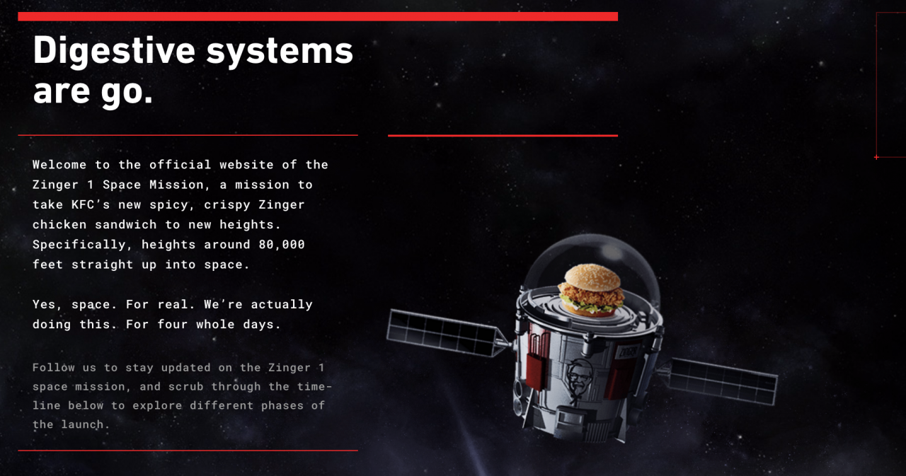 Countdown: KFC Zinger space mission a go today